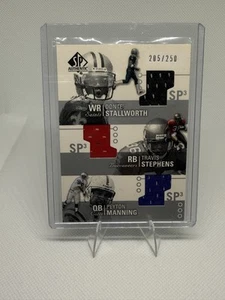 2002 SP Authentic PEYTON MANNING / STALLWORTH / STEPHENS Triple Jersey #d/250 - Picture 1 of 1