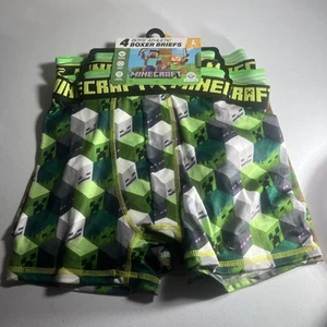 Minecraft Boy's All Over Print Boxer Briefs Underwear, 4-Pack, Size L (10-12) AH - Picture 1 of 6