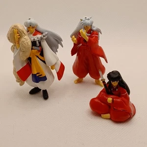 Set 3 figurine vintage anime anni 90 Inuyasha e Sesshomaru senza portachiavi - Foto 1 di 2