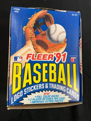 1991 Fleer 棒球架包装盒 24 个原厂密封机架包每盒 — 第 1/3 张图片