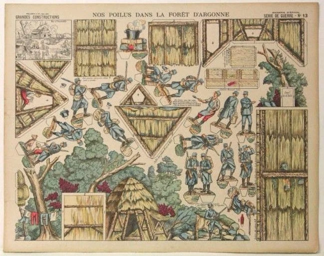 Imagerie D'Epinal No 13 Nos Poilus Forêt D'Argonne, modelo Grandes Constructions Foto 1 de 1