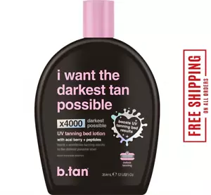 b.tan UV Tanning Bed Lotion | I Want The Darkest Tan Possible - 12 Fl Oz - Picture 1 of 7