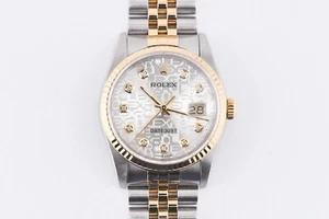 Rolex Datejust 16233 Gelbgold Lünette Custom Anniversary Dial 36mm - Bild 1 von 14