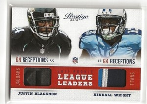 2013 Prestige J. Blackmon / K. Wright Rookie League Leaders Prime Jersey - Error