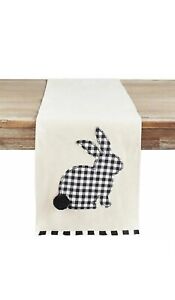 Pier 1 Imports Gingham Bunny 72" Easter Table Runner Bunny On Both Ends