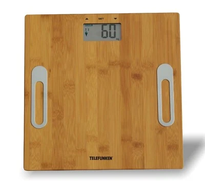 TELEFUNKEN Personenwaage Körperwaage Mit Fett Und Muskel-Anzeige 100% Bambus