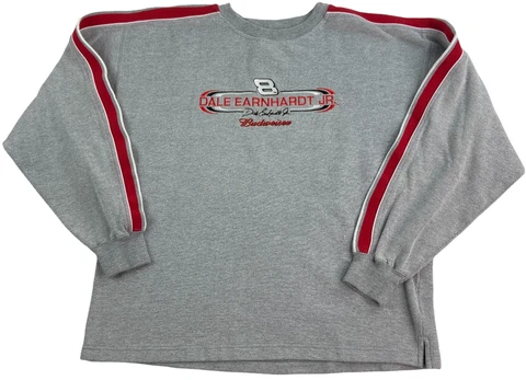 Chase Authentics Dale Earnhardt Jr Budweiser Racing Sweater Grey Size M Cover