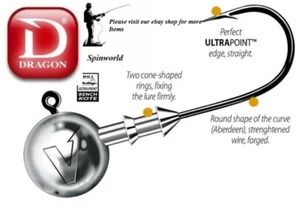 Jig heads Dragon Speed V-point VARIETY SIZES & WEIGHTS 3pcs in Pack Very sharp - Picture 1 of 2