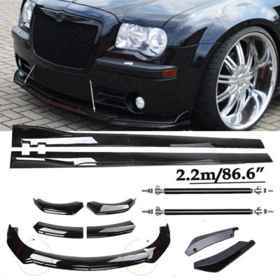 Front Bumper Spoiler Body Kit / Side Skirt/Strut For Chrysler 300 Glossy Black Foto 1 de 4
