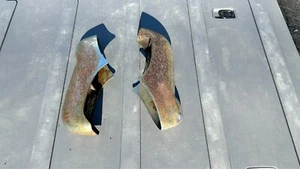 1949-1950 Chevrolet Deluxe Styleline Left & Right Rear Bumper Guards Pair GM - Picture 1 of 12