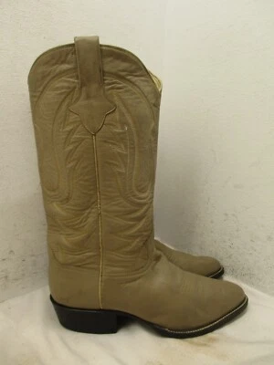 Серо-коричневые ковбойские сапоги вестерн мужские размер 7 золотисто-белые швы - Изображение 1 из 4