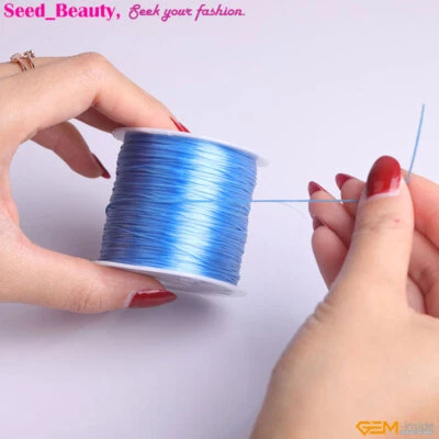 0.6x1mm Pretty Crystal String 60 Yards Elastic Stretch Beading Spool Cord Roll - Image 1 of 4