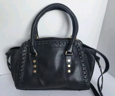 LODIS Grace Bolso Cartera de Cuero Negro con Borde Trenzado - Nuevo con Etiquetas Foto 1 de 4