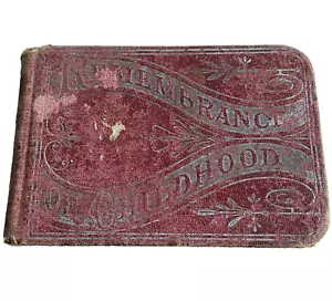 Antikes Autogrammbuch Erinnerung an die Kindheit 1878 persönliche Notizen Geschichte Vintage - Bild 1 von 24