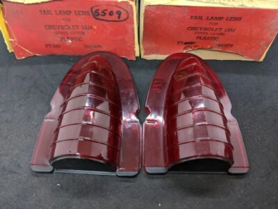 1954 CHEVROLET PASS ПАРА ПЛАСТИКОВЫЙ ВЕРХНИЙ ВНЕШНИЙ ЗАДНИЙ ФОНАРЬ ЛИНЗЫ 5941679 - Изображение 1 из 4