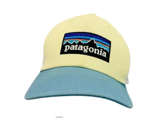 Patagonia light yellow/blue mesh back adjustable snap back baseball cap - Picture 1 of 5