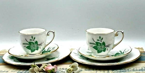 Vintage Queen Anne "Napoli" Bone China 2 cups 2 saucers & 2 side plates for Two - Picture 1 of 12