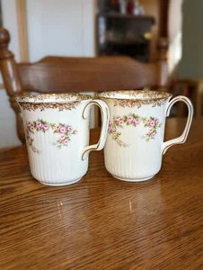 2 Royal Albert Dimity Rose Coffee Mugs - Picture 1 of 3