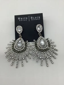 Orecchini Casa Bianca Mercato Nero Argento/Cristallo Nuovi con etichette - Foto 1 di 2