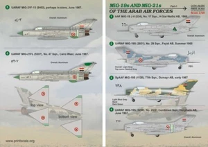 Calcomanías Imprimir Escala 48-090 MiG-19s y MiG-21s, Fuerza Aérea Árabe Parte 1 Escala 1/48 - Imagen 1 de 2
