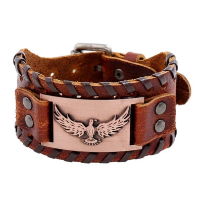 Biker Armband, PU Lederarmband, Adler Armband,  Braunes Armband - Bild 1 von 2