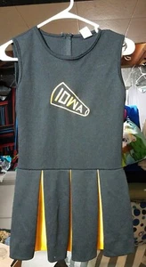 True vintage Real Cheerleading Uniform Iowa Hawkeyes 26" Little King USA Made - Picture 1 of 12