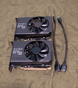 Lot of 2 - EVGA | GeForce | GT 740 SC | 2GB DDR5  Graphics Cards | DVI mini-HDMI - Picture 1 of 3