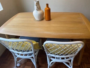 Solid Oak Mid Century Dining Table - Picture 1 of 6