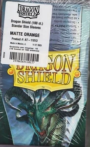 Lot 10 new 100 ct pk Dragon Shield Matte Deck Sleeves Protectors Matte Orange - Picture 1 of 2