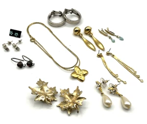 Lot of 10 Sterling Silver 925 Vintage Clip and Pierced Earrings - Picture 1 of 11