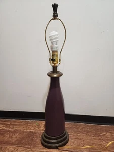 FREDERICK COOPER Vintage Table Lamp, Streamlined, Purple Enamel, NICE! - Picture 1 of 18