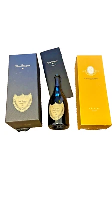 Dom Perignon 2013 Botella Vacía y Caja y Cristal 2009 Solo Caja Vacía Foto 1 de 3