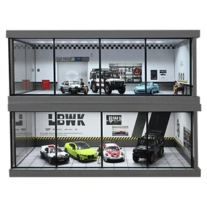 NW Diorama 1:64 Diecast Garage Model LED Parking Lot Model Display Case Toy AU - Picture 1 of 63