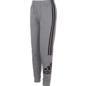 Adidas Boys' Core 3-Stripes Joggers Pants Charcoal Grey Heather