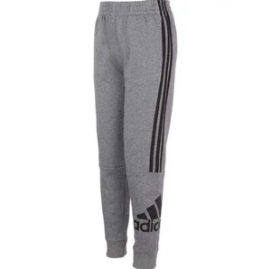 Adidas Boys' Core 3-Stripes Joggers Pants Charcoal Grey Heather - Picture 1 of 3