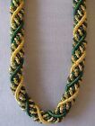 Braided, Bullion, Woven, Rope Necklace. 18  Green  Gold. Artisan Handcrafted