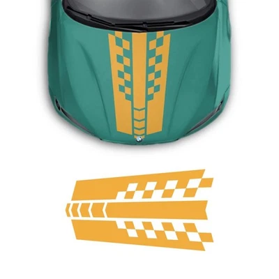 decalques capô duplo listra quadriculada corrida BMW X5 - Imagem 1 de 4