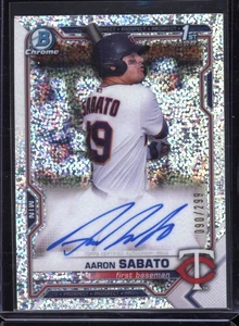 2021 Bowman Chrome Prospect Autografi Rifrattori Macchia #CPAAS Aaron Sabato - Foto 1 di 2