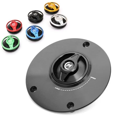 Tapa de combustible negra REVO para motocicleta sin llave para Kawasaki ZZR 1400 08-10 09 Foto 1 de 4