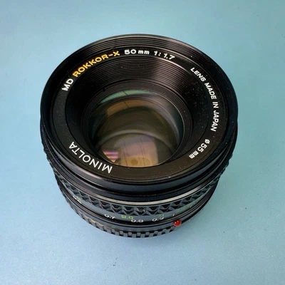 Minolta MC Rokkor-X PF 1:1.7 F=50mm has small mark on front glass - Image 1 of 4