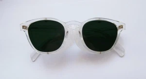 Gafas de sol Steampunk vintage con marco transparente con alas laterales lentes de vidrio grises nuevas sin etiquetas - Imagen 1 de 6
