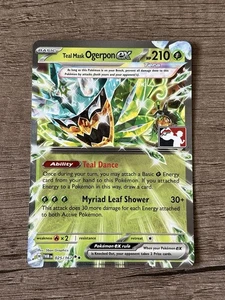 Máscara verde azulado Ogerpon ex paquete de premios jugar Pokémon cartas estampadas serie 7 casi nuevo - Imagen 1 de 2