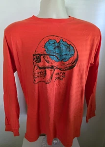 Quiksilver Long Sleeve Graphic T-Shirt Surf On The Brain Orange Boys XL - Picture 1 of 8