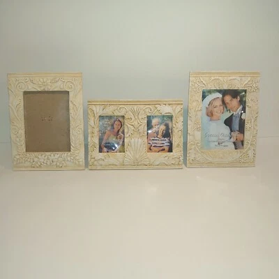 3 Special Moments Tuscan Style Photo Frames, two 3.5"x5" & one 3"x2" (holds 2) - Image 1 of 4