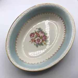 Homer Laughlin Eggshell Georgian Chateau Blue Oval Serving Bowl 9 3/8" Excellent - Picture 1 of 12