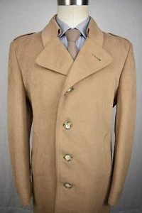 1939-49 Stratojac Solid Light Brown Suede Four Button Overcoat Size: 42 - Large - Picture 1 of 10