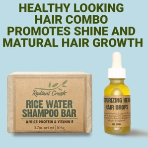Rice Water Shampoo Bar and Herbal Hair Drops For Natural Hair Growth. - Picture 1 of 9
