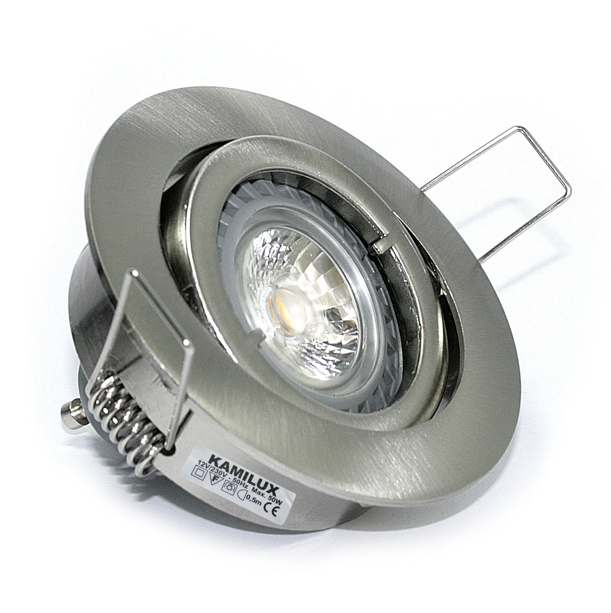 6x LED Einbaustrahler Set – 7 Watt Warmweiß, Silber, Schwenkbar Für 70mm Bohrloch