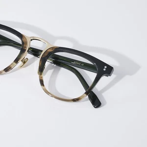 Japanese Hand Made Accetate Titanium Eyeglass frames Full Rim Square Glasses New - Picture 1 of 24