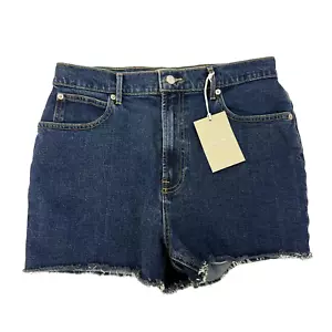 EVERLANE The Way High Denim Shorts 30 High Rise Dark Indigo Blue NEW Tag B27 - Picture 1 of 6